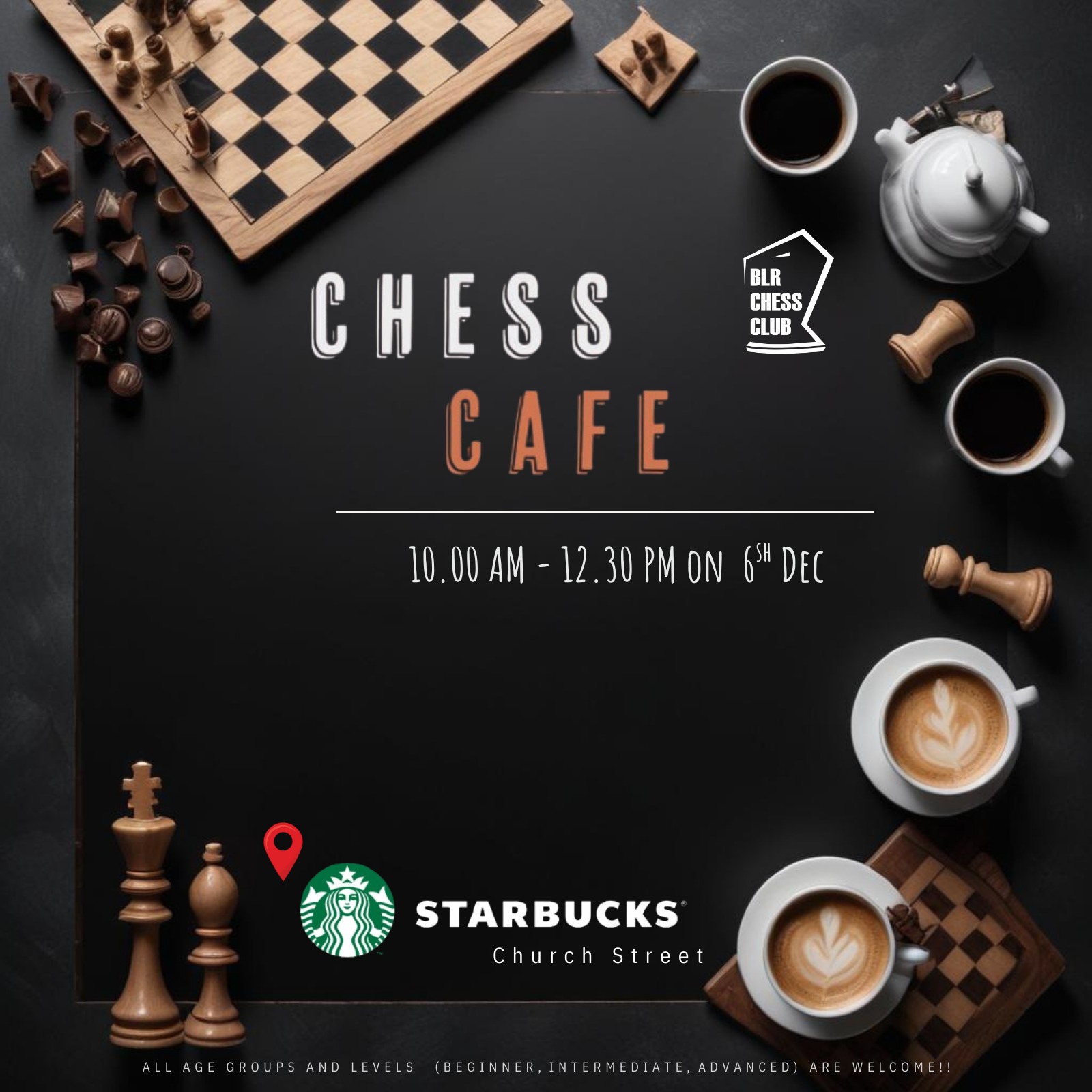 Poster for Chess Cafe: A Chess Meetup with a Twist