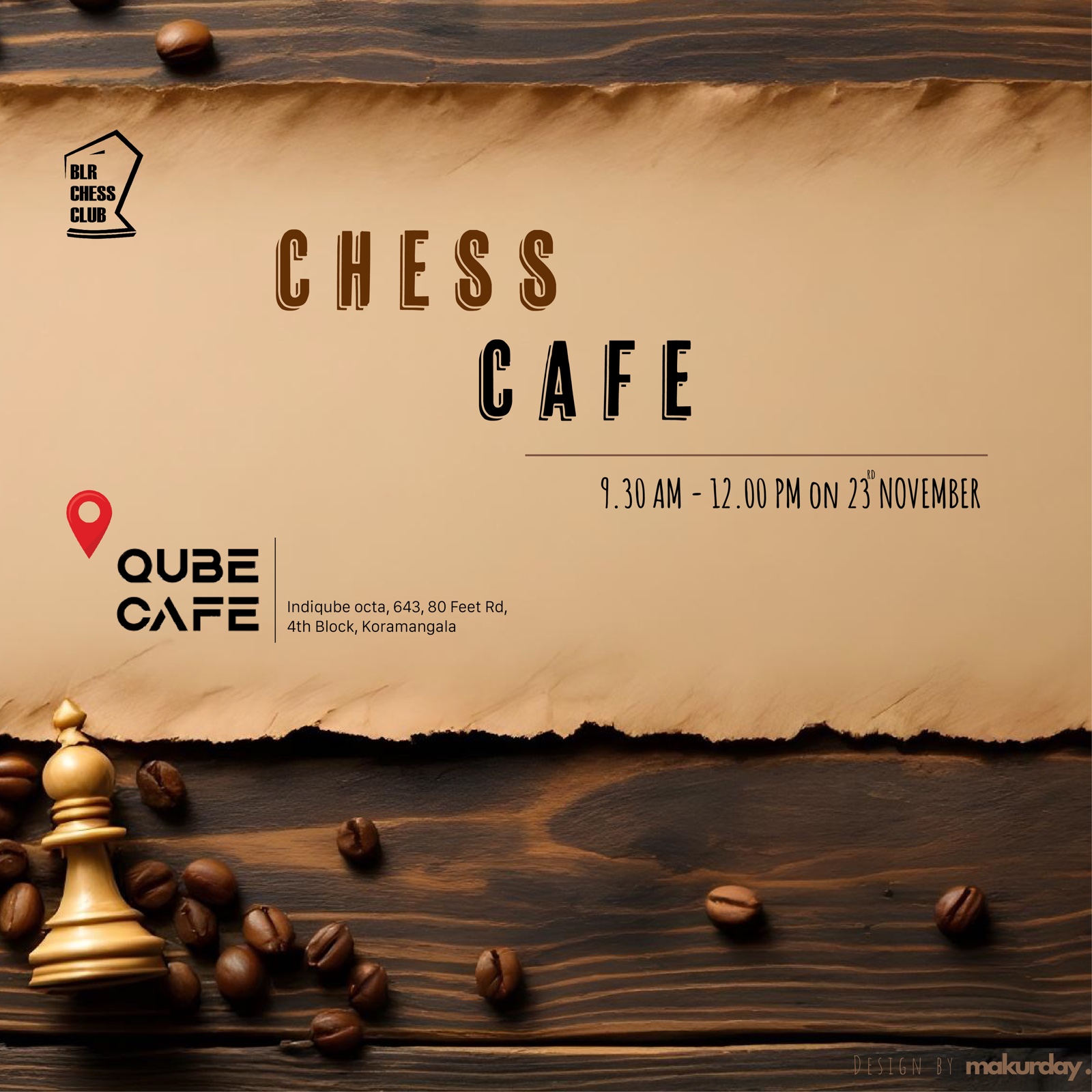 Poster for Chess Cafe: A Chess Meetup with a Twist