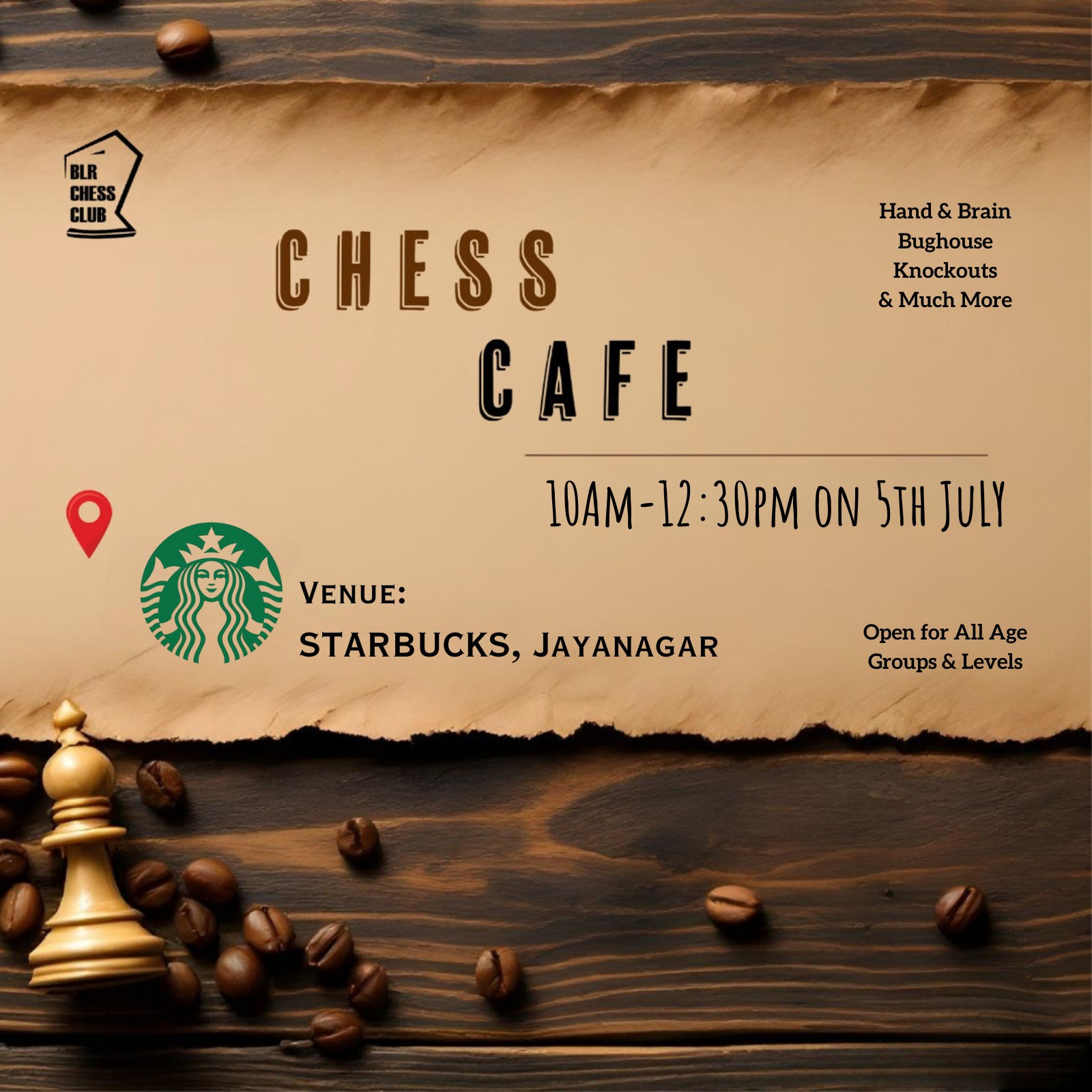 Poster for Chess Cafe: A Chess Meetup with a Twist