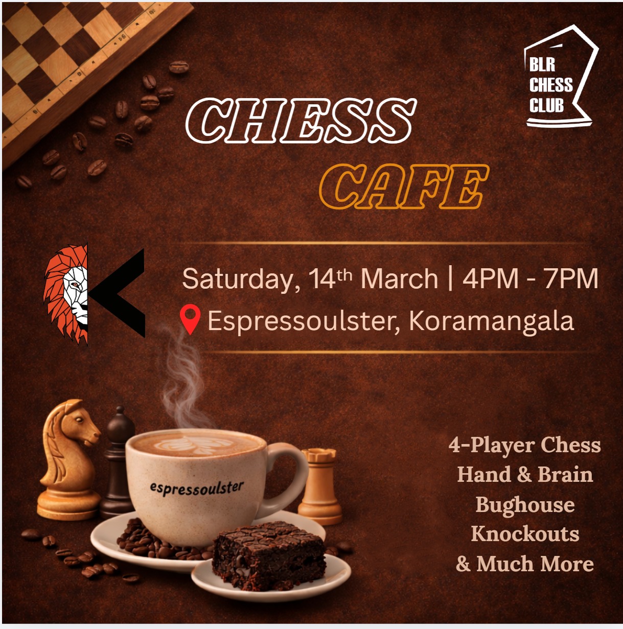 Poster for Chess Cafe: A Chess Meetup with a Twist