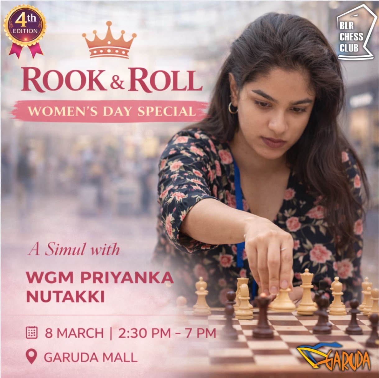 Poster for Rook and Roll:Simul with WGM Priyanka Nutakki